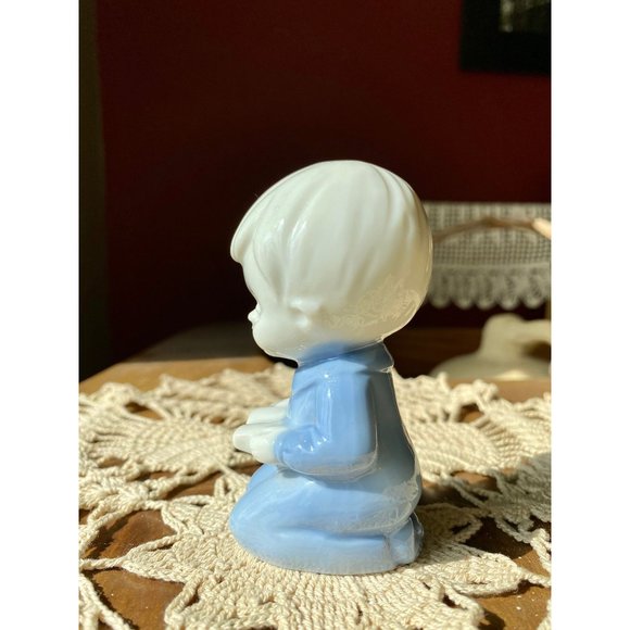 LEGO JAPAN PORCELAIN Boy Girl Figurines - Blue White - Praying - Reading - 1960s - Picture 6 of 8